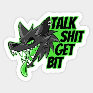 Green Punk Wolf Sticker